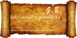 Gönczöl Borbála névjegykártya